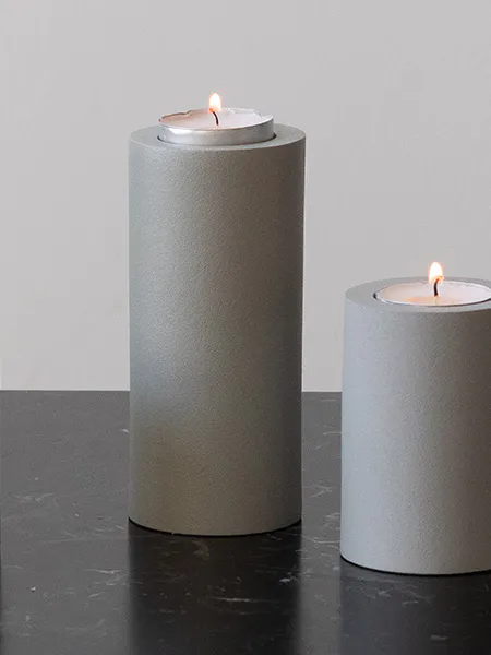 Hovedbilde LYS GRÅ PIPELINE TELYSHOLDER H13CM 